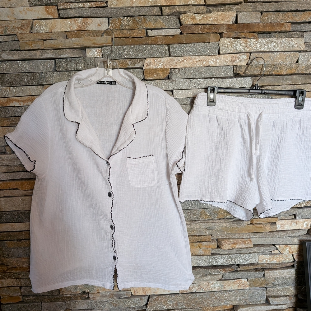 Target White Short Sleeve Pajama Set